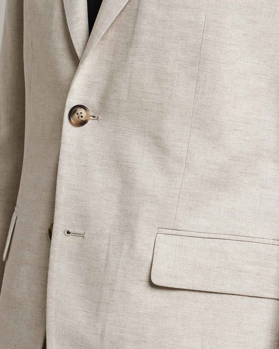 Men | Blazers | J.Lindeberg | Hopper Super Linen Blazer Safari Beige
