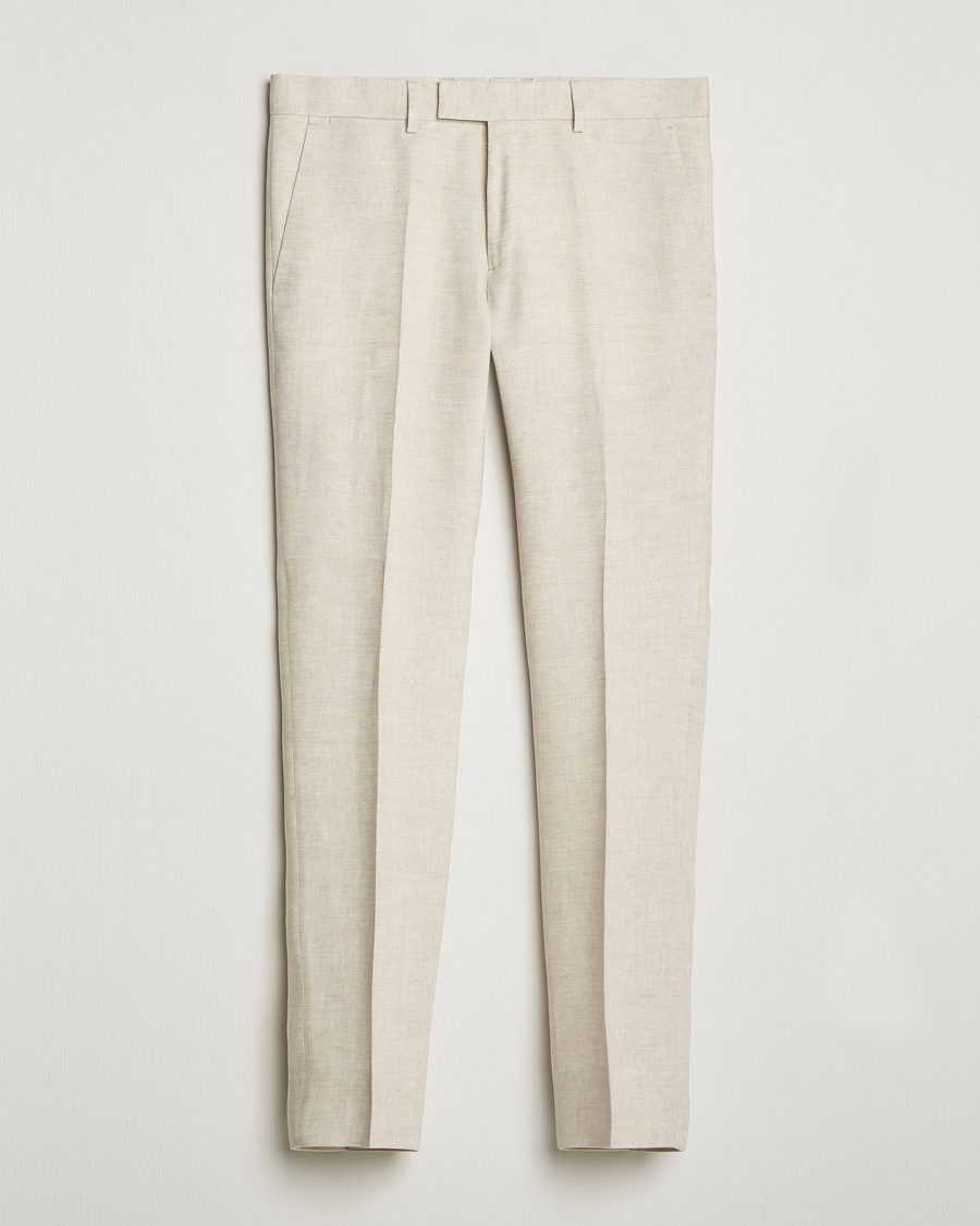 Men | Trousers | J.Lindeberg | Grant Super Linen Trousers Safari Beige