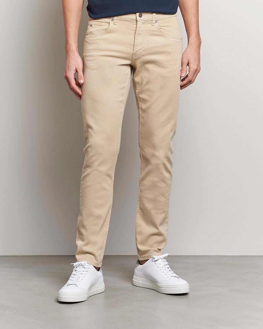 Men | Casual Trousers | J.Lindeberg | Jay Solid Stretch 5-Pocket Trousers Safari Beige