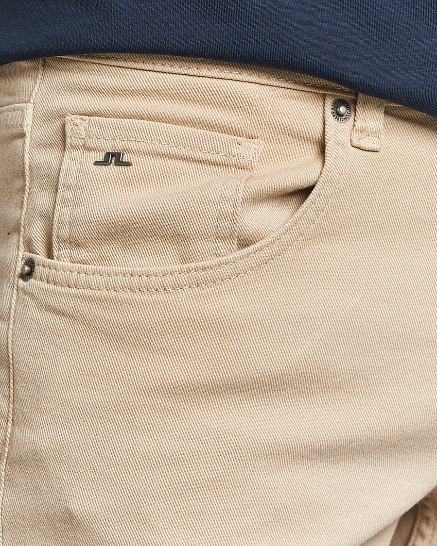 Men | Trousers | J.Lindeberg | Jay Solid Stretch 5-Pocket Trousers Safari Beige