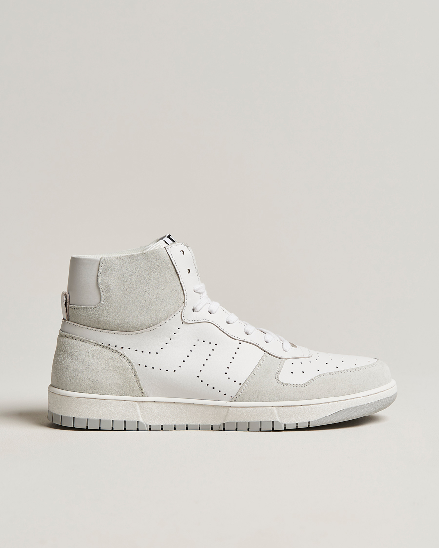 Men | J.Lindeberg Kane High Top Leather Sneaker White | J.Lindeberg | Kane High Top Leather Sneaker White