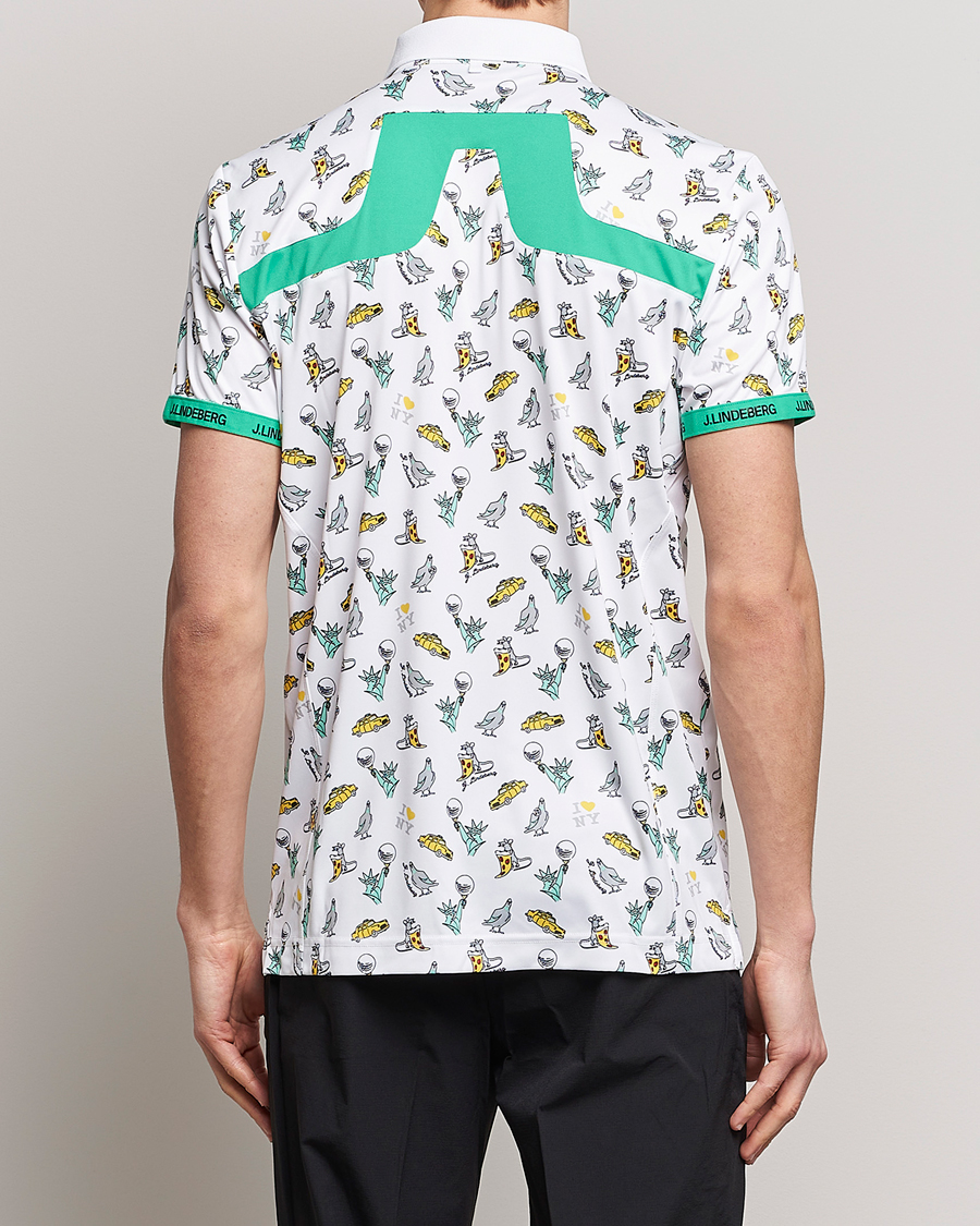 Men | Polo Shirts | J.Lindeberg | KV PGA Printed Jersey Polo White