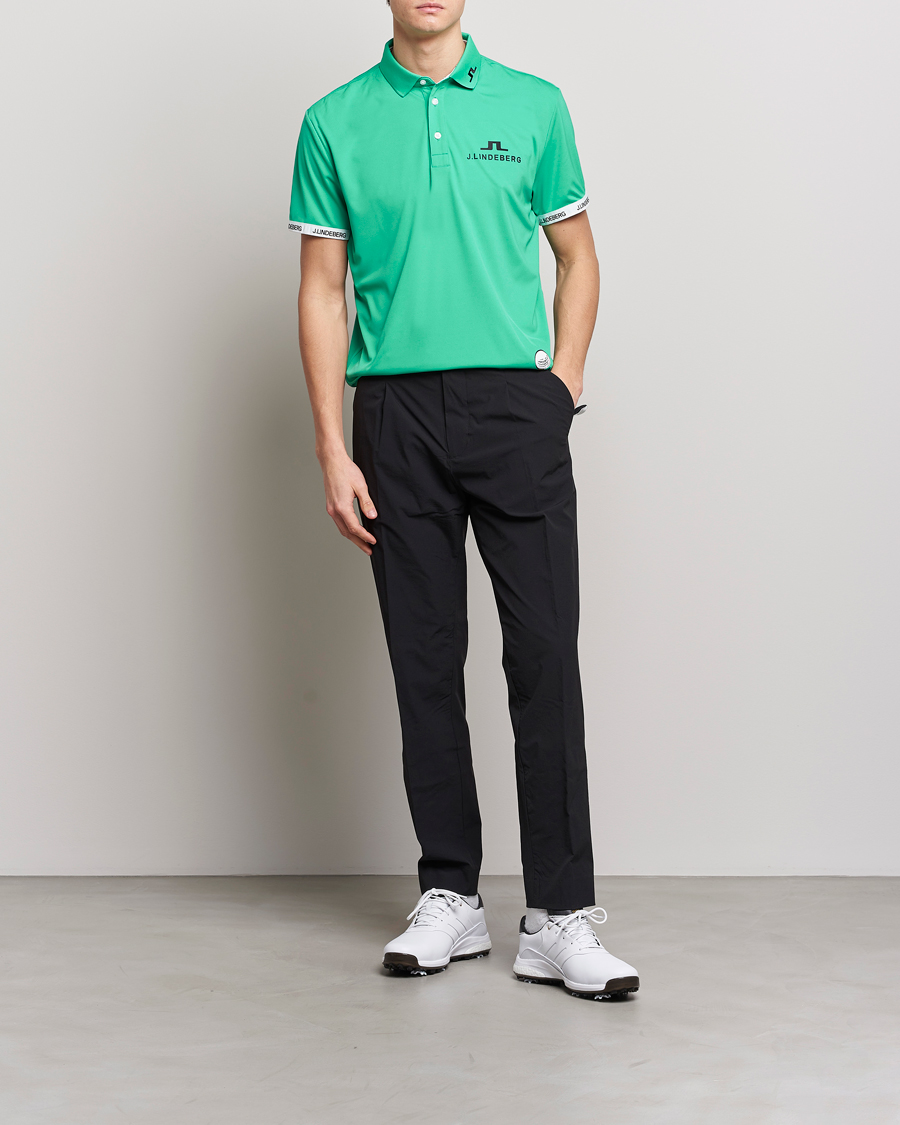 Men | Polo Shirts | J.Lindeberg | KV PGA Printed Jersey Polo Blarney Green