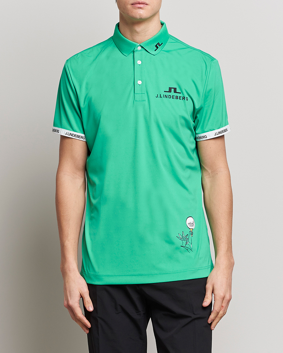 Men | Golf | J.Lindeberg | KV PGA Printed Jersey Polo Blarney Green