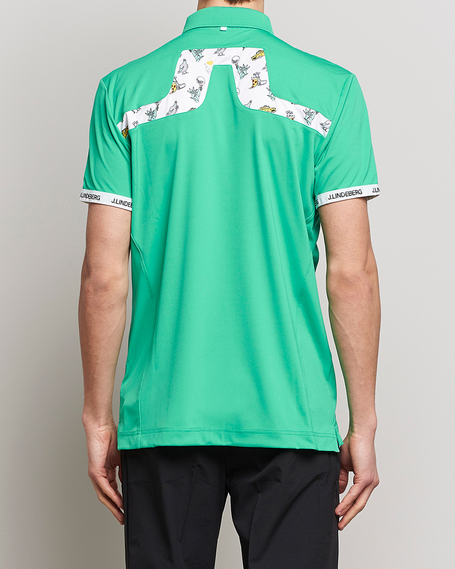 Men | Polo Shirts | J.Lindeberg | KV PGA Printed Jersey Polo Blarney Green