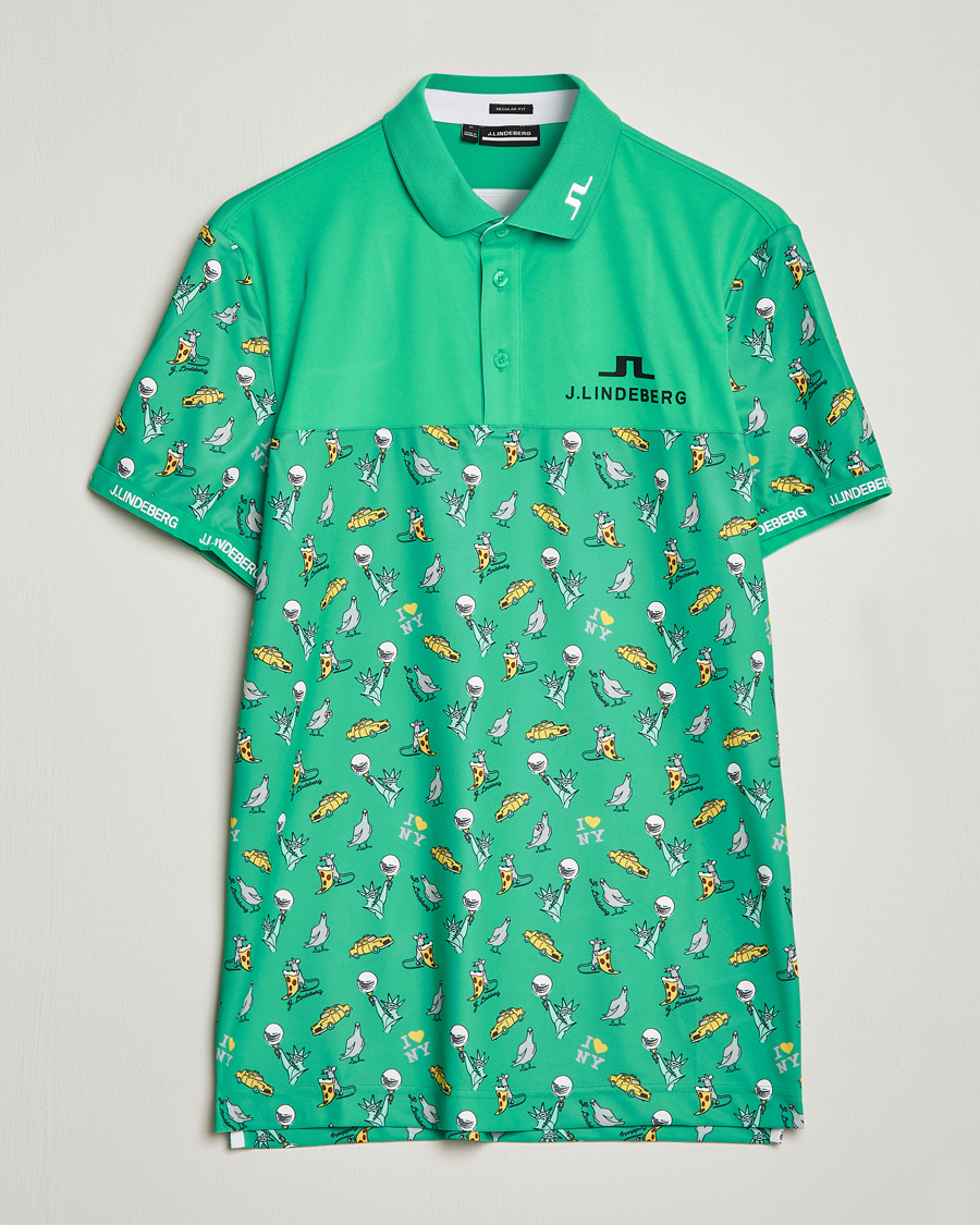 Men | Polo Shirts | J.Lindeberg | Jeff PGA TX Jersey Polo Blarney Green