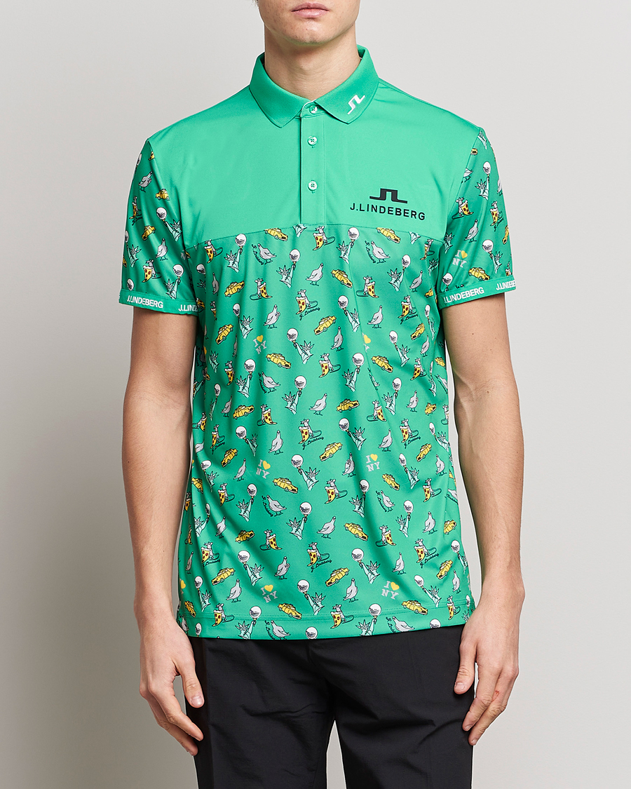 Men | Polo Shirts | J.Lindeberg | Jeff PGA TX Jersey Polo Blarney Green