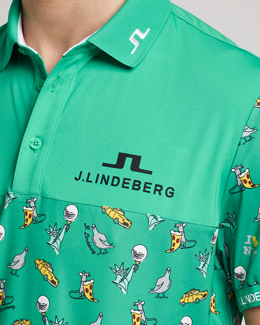 Men | Polo Shirts | J.Lindeberg | Jeff PGA TX Jersey Polo Blarney Green