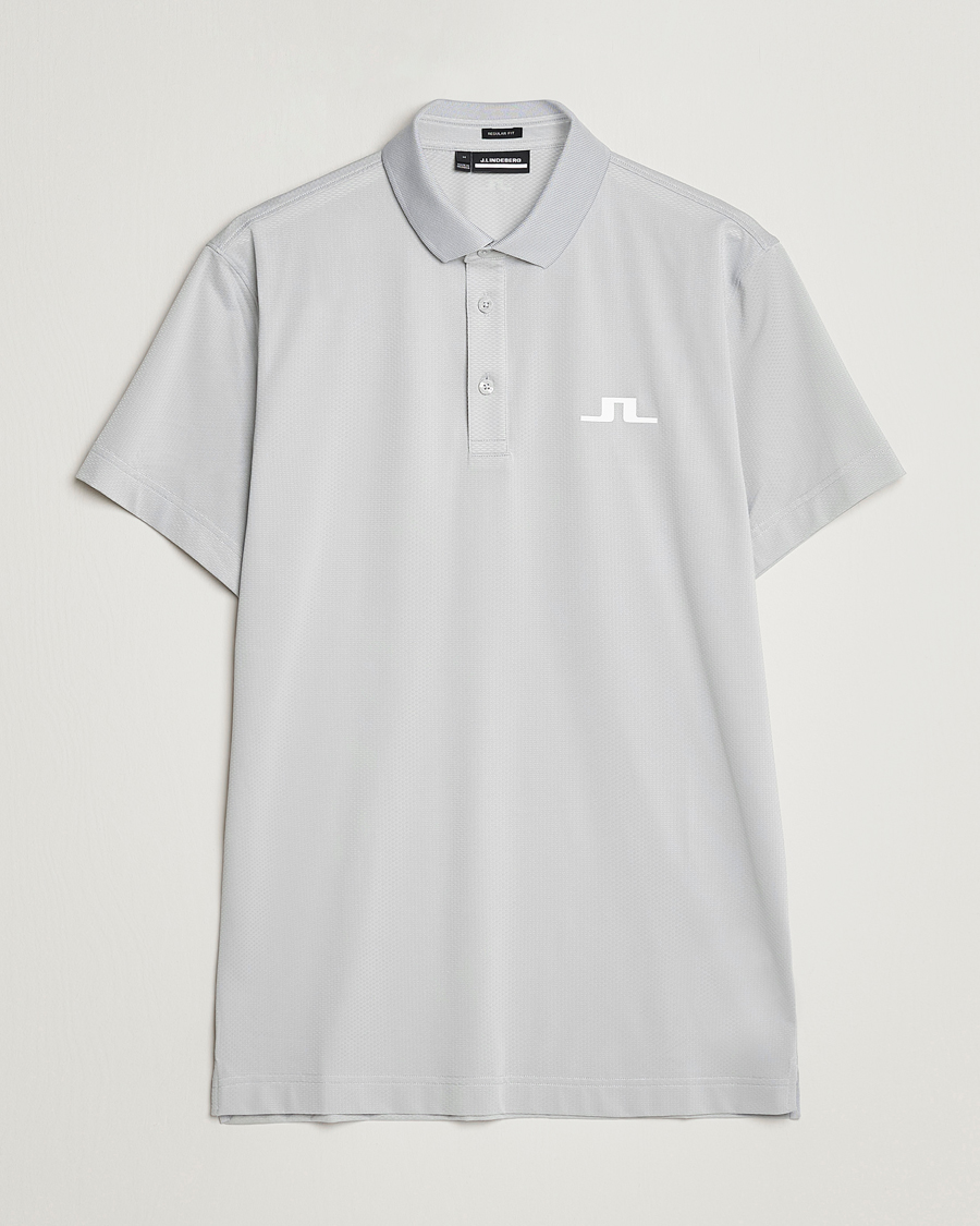 Men | Polo Shirts | J.Lindeberg | Bridge Regular Fit Polo High Rise Grey