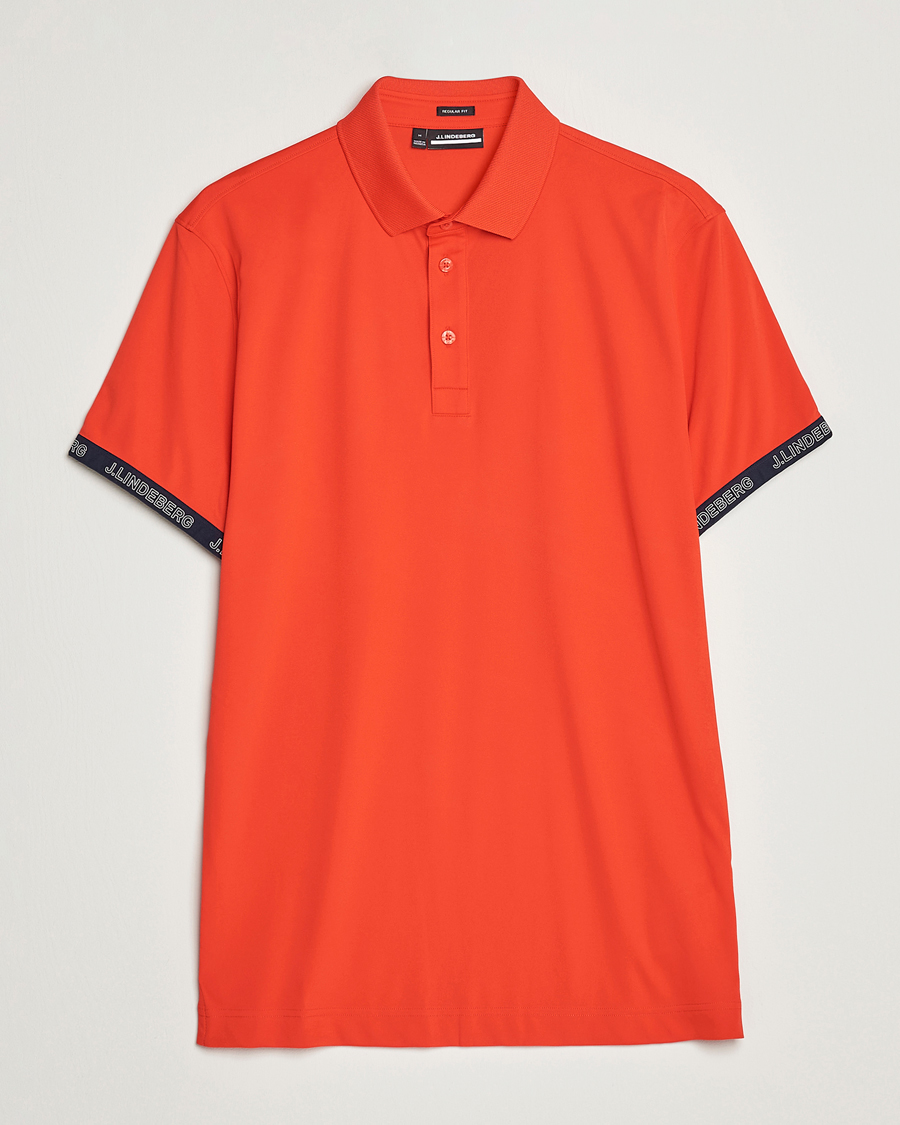 Men | Polo Shirts | J.Lindeberg | Guy Regular Fit Polo Fiery Red