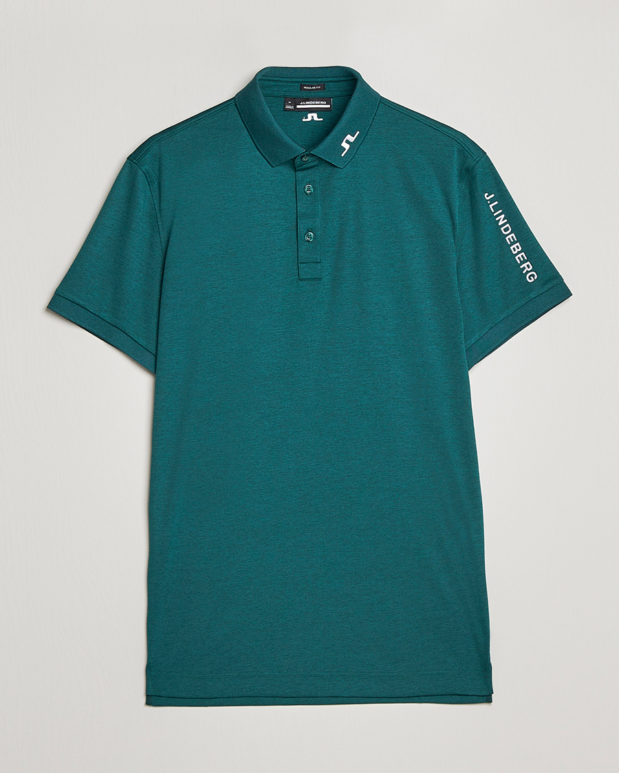 Men | Polo Shirts | J.Lindeberg | Tour Tech Regular Fit Polo Rain Forest Melange
