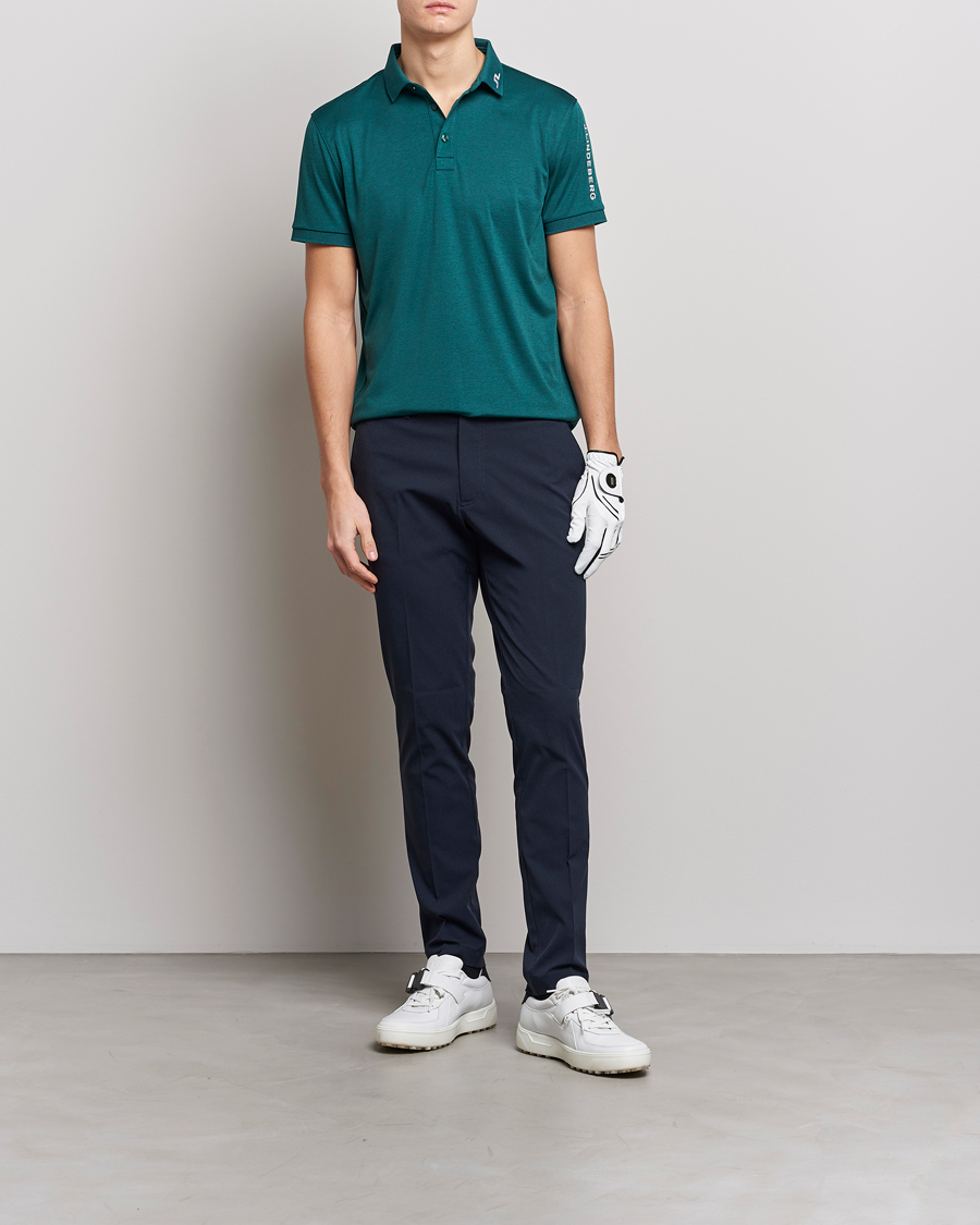 Men | Polo Shirts | J.Lindeberg | Tour Tech Regular Fit Polo Rain Forest Melange