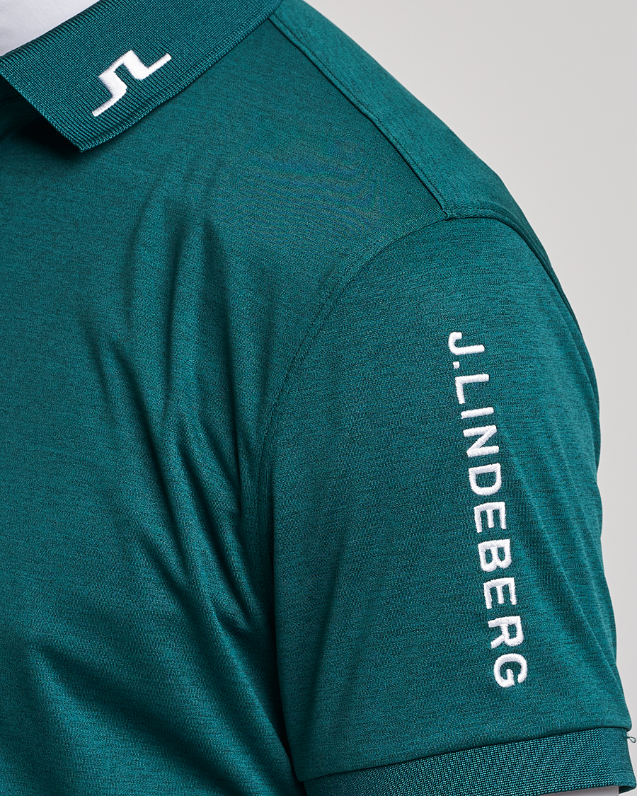 Men | Polo Shirts | J.Lindeberg | Tour Tech Regular Fit Polo Rain Forest Melange
