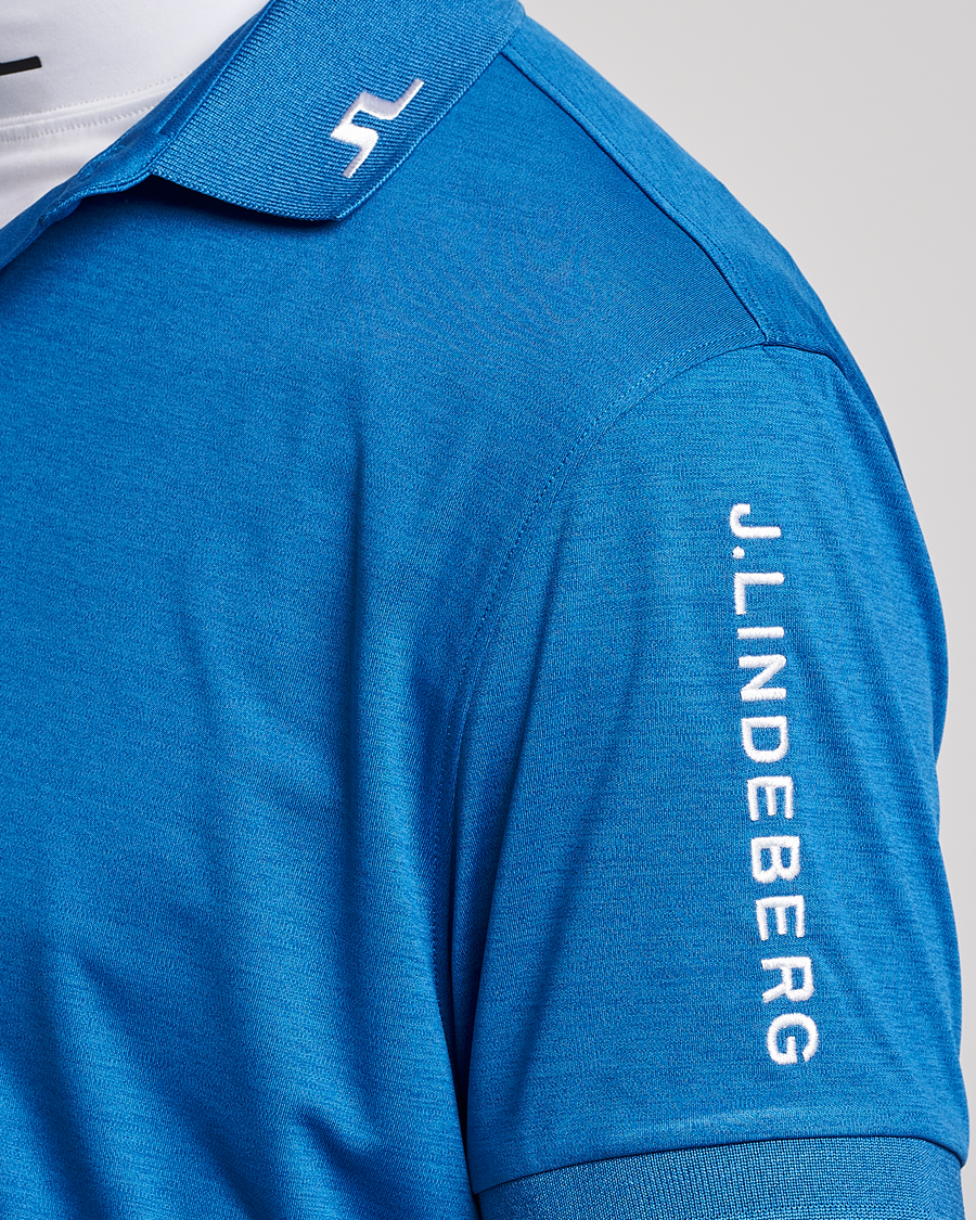 Men | Polo Shirts | J.Lindeberg | Tour Tech Regular Fit Polo Lapis Blue Melange