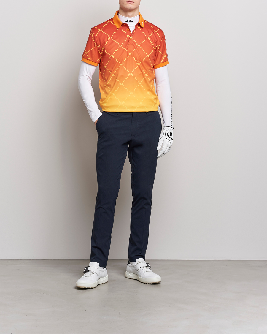 Men | Polo Shirts | J.Lindeberg | Tour Tech Regular Fit Printed Polo Sunset Fade