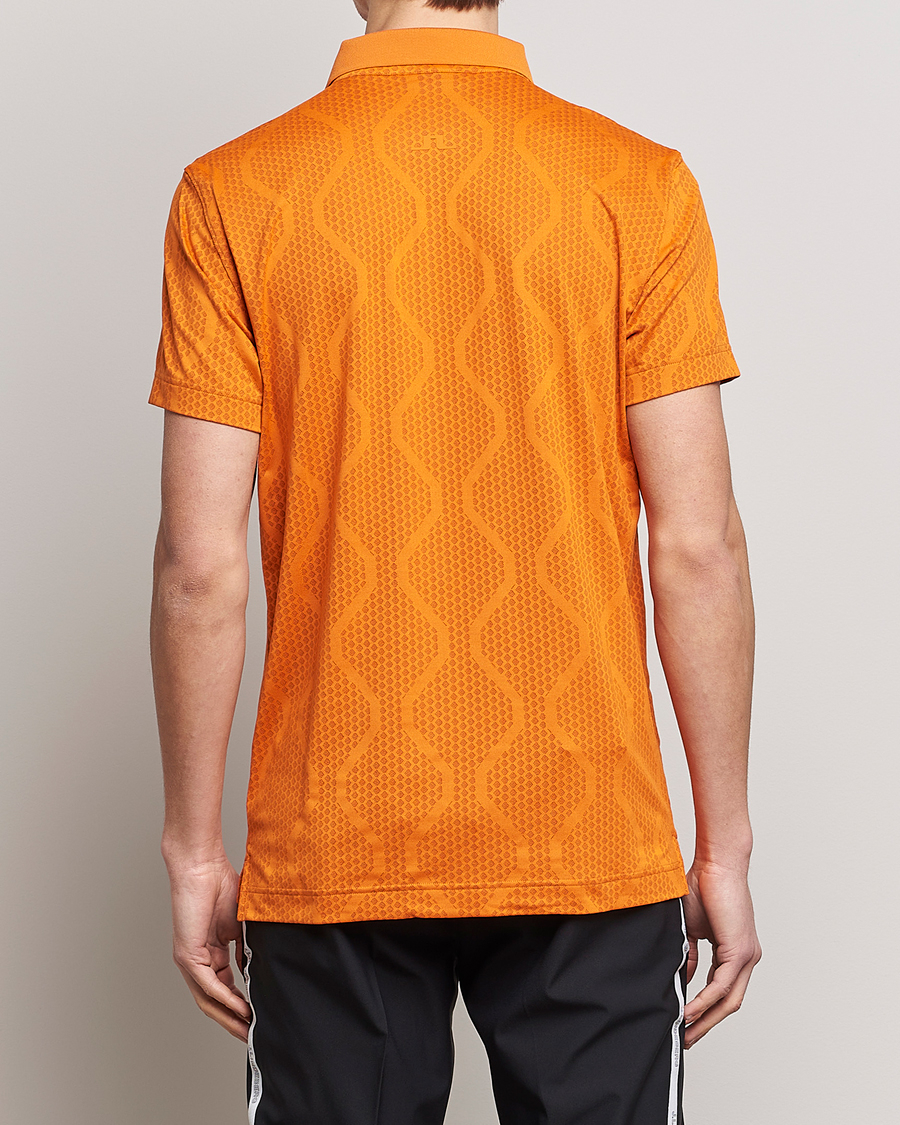 Men | Polo Shirts | J.Lindeberg | Mat Jacquard Regular Fit Polo Russet Orange