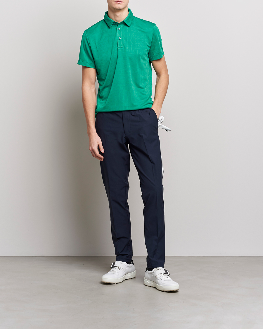 Men | Polo Shirts | J.Lindeberg | Alfred Mesh Jacquard Regular Fit Polo Bosphorus