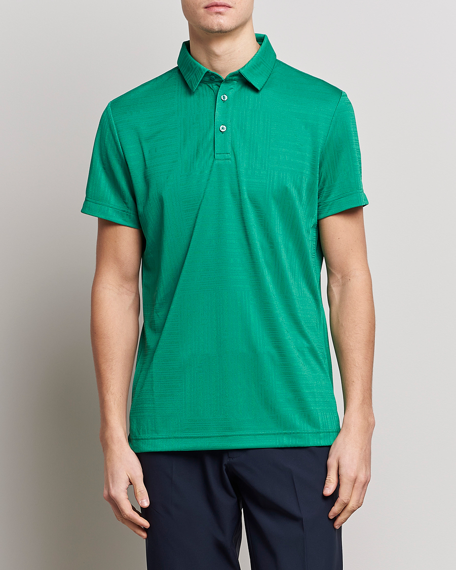 Men | Polo Shirts | J.Lindeberg | Alfred Mesh Jacquard Regular Fit Polo Bosphorus