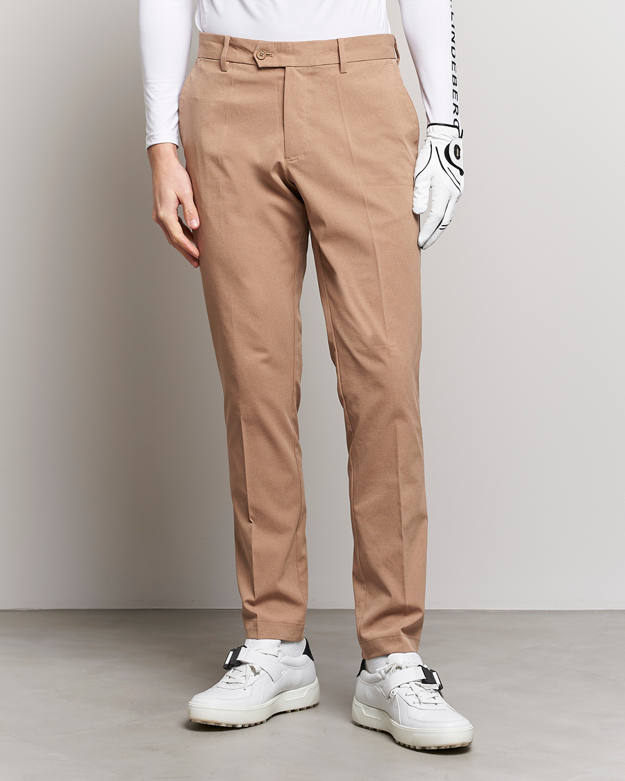 Men | Trousers | J.Lindeberg | Vent Golf Trousers Tiger Brown