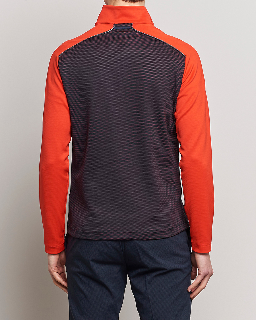 Men | Sweaters & Knitwear | J.Lindeberg | Terry Mid Layer Half Zip Fiery Red