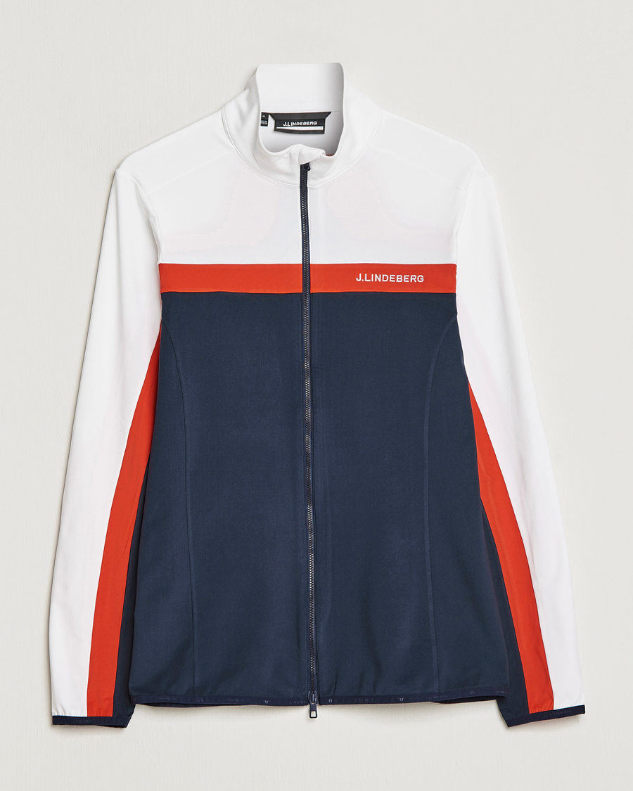 Men | Sweaters & Knitwear | J.Lindeberg | Jarvis Mid Layer Full Zip Navy