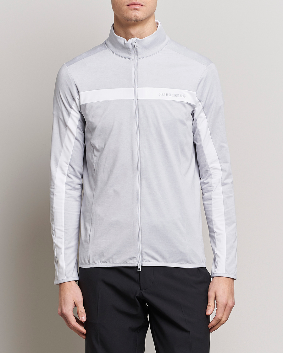 J.Lindeberg Jarvis Mid Layer Full Zip Light Grey Melange at