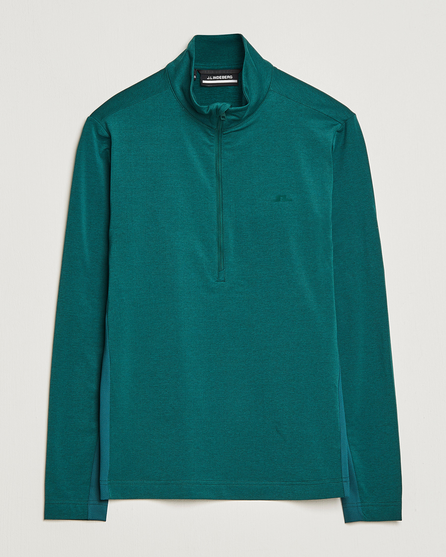 Men | Sweaters & Knitwear | J.Lindeberg | Luke Mid Layer Half Zip Rain Forest Melange