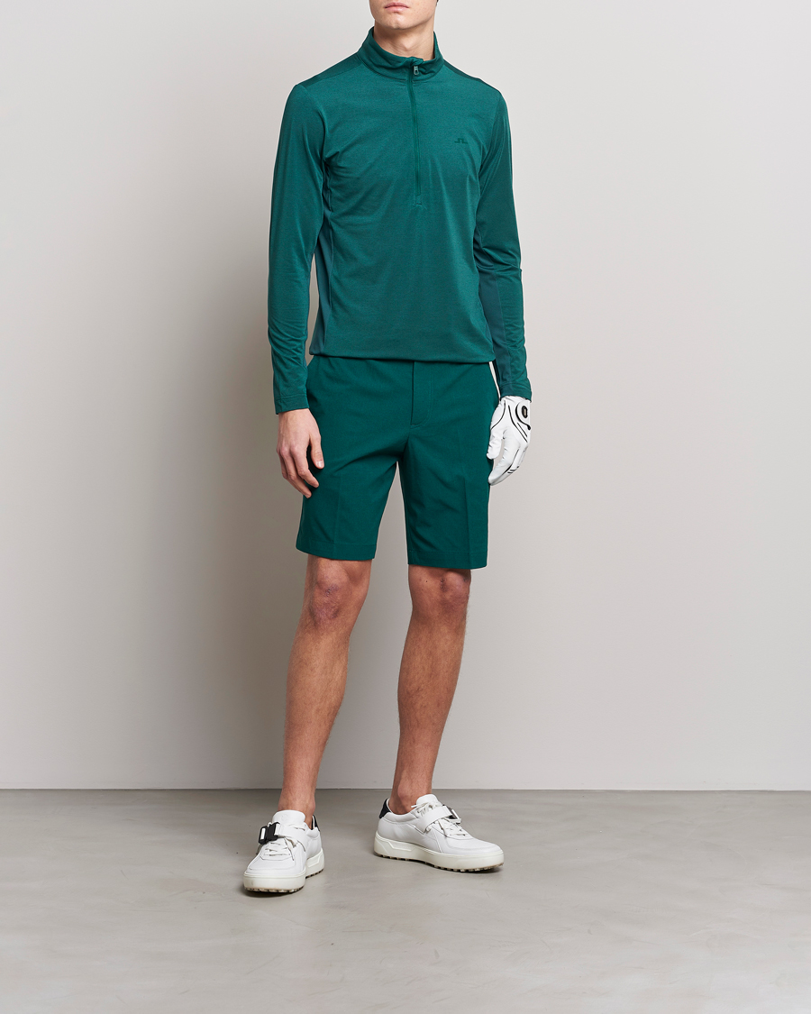 Men | Sweaters & Knitwear | J.Lindeberg | Luke Mid Layer Half Zip Rain Forest Melange
