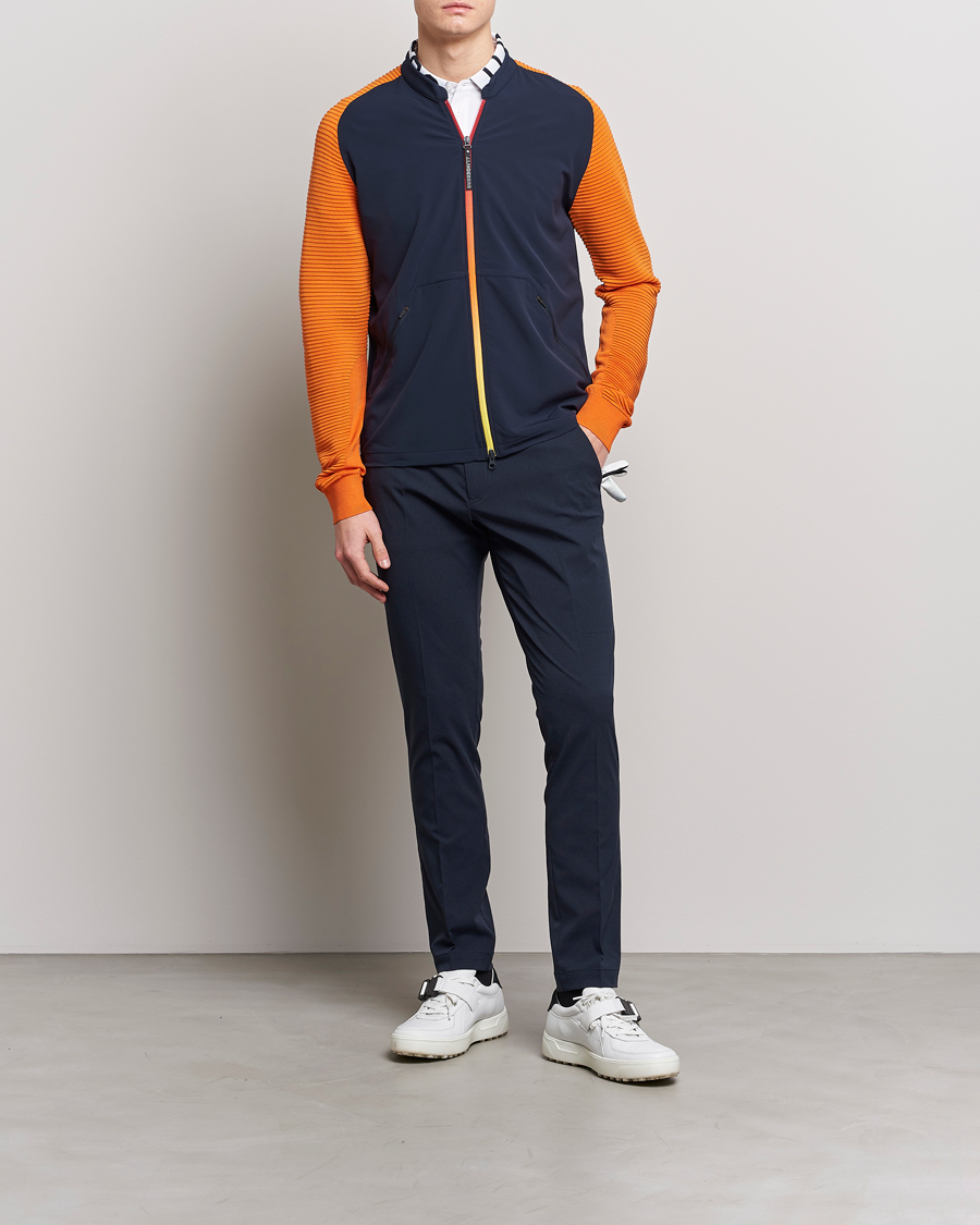 Men | Coats & Jackets | J.Lindeberg | Rolf Hybrid Knitted Jacket Navy