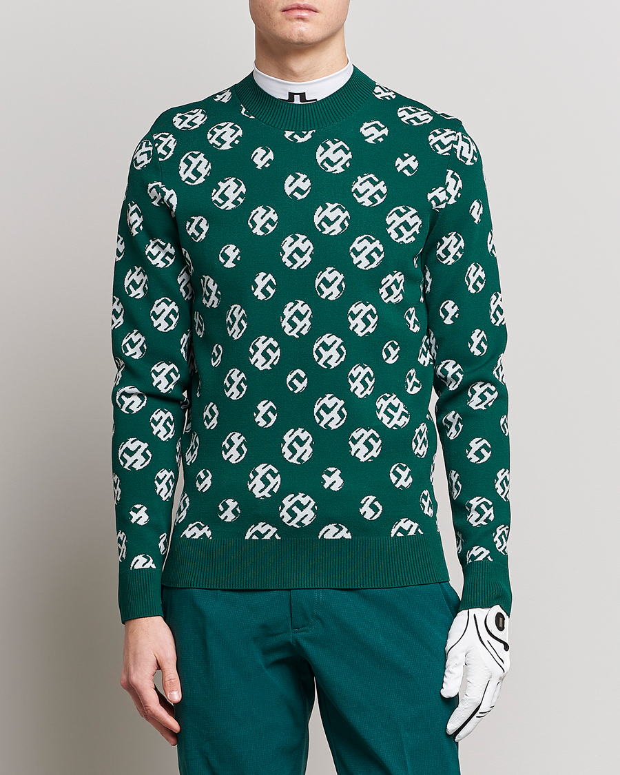 Men |  | J.Lindeberg | Gus Jaccquard Knitted Sweater Rain Forest