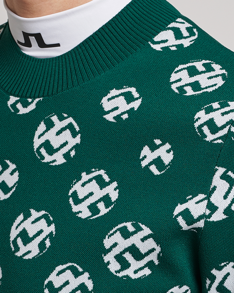 Men | Sweaters & Knitwear | J.Lindeberg | Gus Jaccquard Knitted Sweater Rain Forest