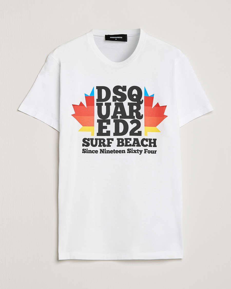 Men | T-Shirts | Dsquared2 | Surf Beach Tee White