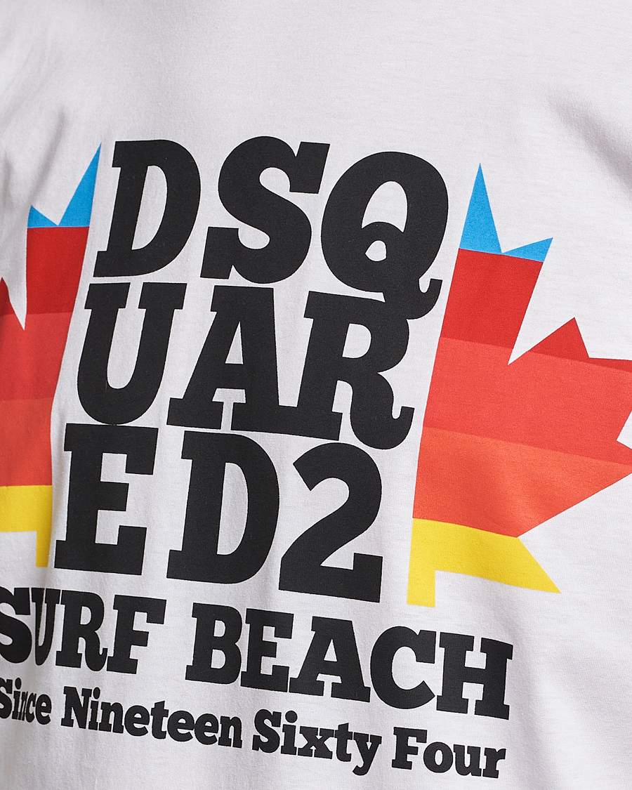 Men | T-Shirts | Dsquared2 | Surf Beach Tee White