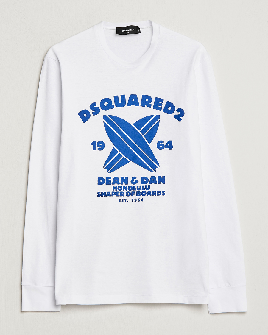 Men | T-Shirts | Dsquared2 | Long Sleeve Surf Tee White