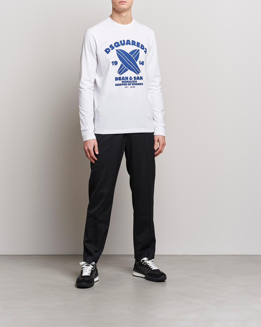Men | T-Shirts | Dsquared2 | Long Sleeve Surf Tee White