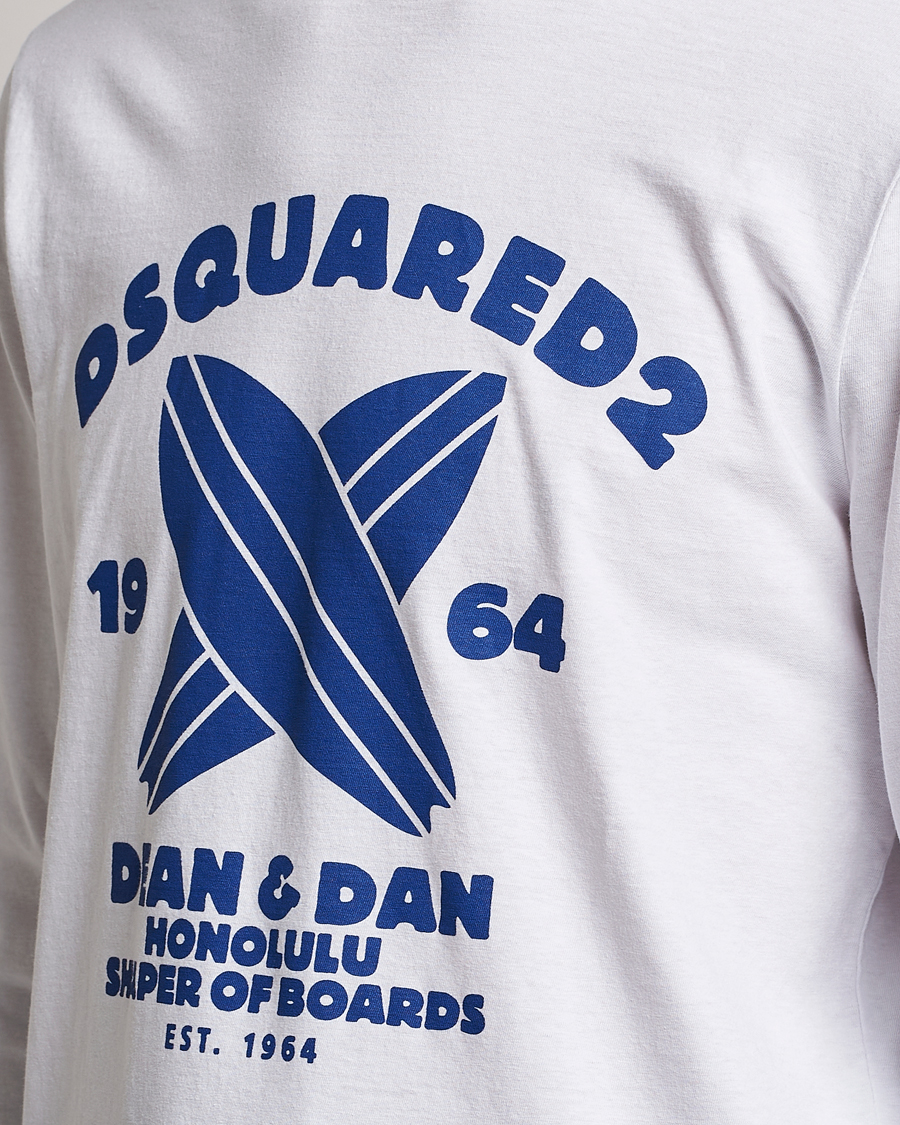 Men | T-Shirts | Dsquared2 | Long Sleeve Surf Tee White