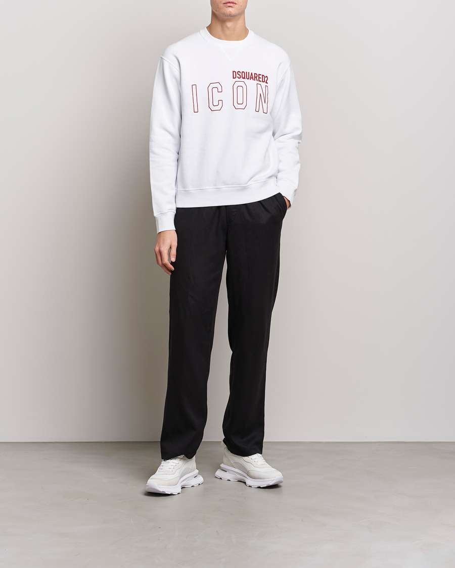 Men | Sweaters & Knitwear | Dsquared2 | Icon Transparent Logo Sweatshirt White
