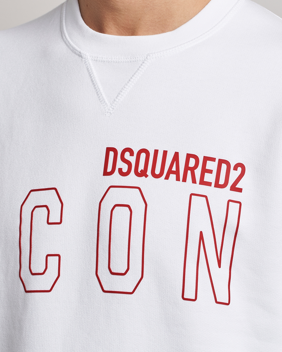 Men | Sweaters & Knitwear | Dsquared2 | Icon Transparent Logo Sweatshirt White
