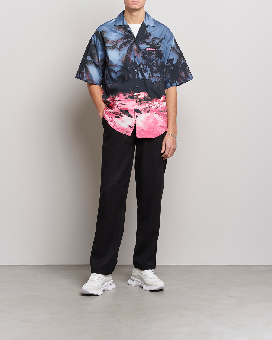 Men | Shirts | Dsquared2 | Palm Tree Bowling Shirt Purple