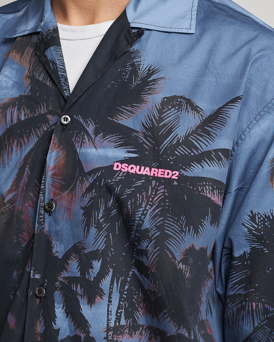 Men | Shirts | Dsquared2 | Palm Tree Bowling Shirt Purple