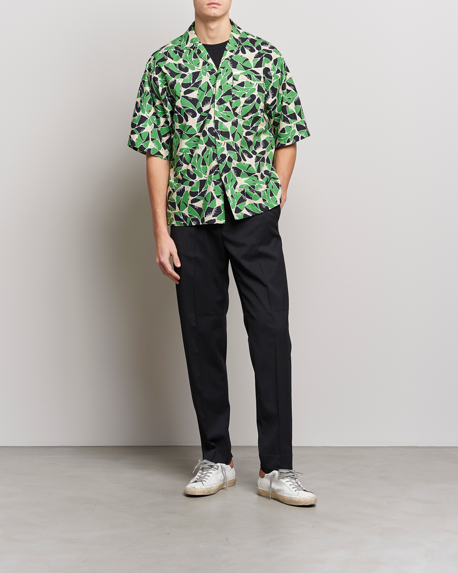 Men | Shirts | Dsquared2 | Printed Bowling Shirt Beige/Green