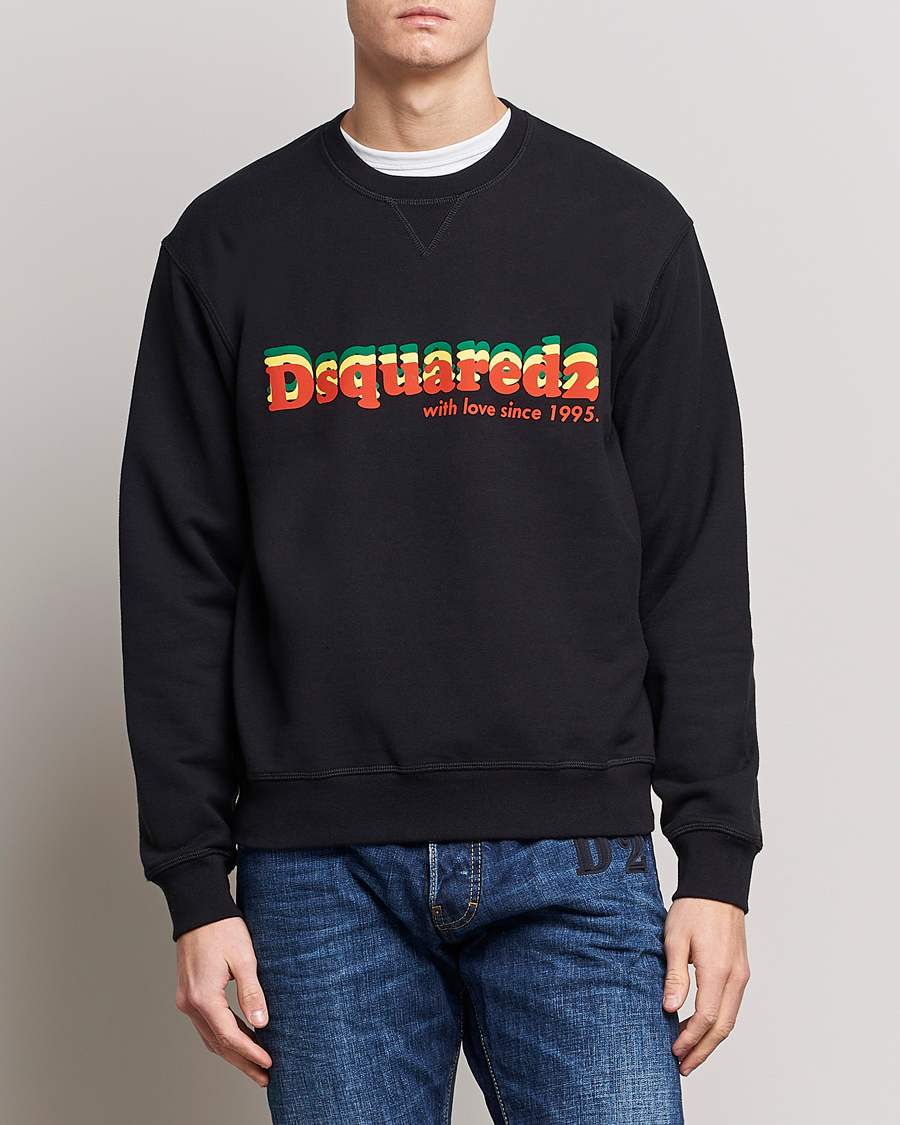 Men | Dsquared2 | Dsquared2 | Printed Cotton Sweatshirt Black