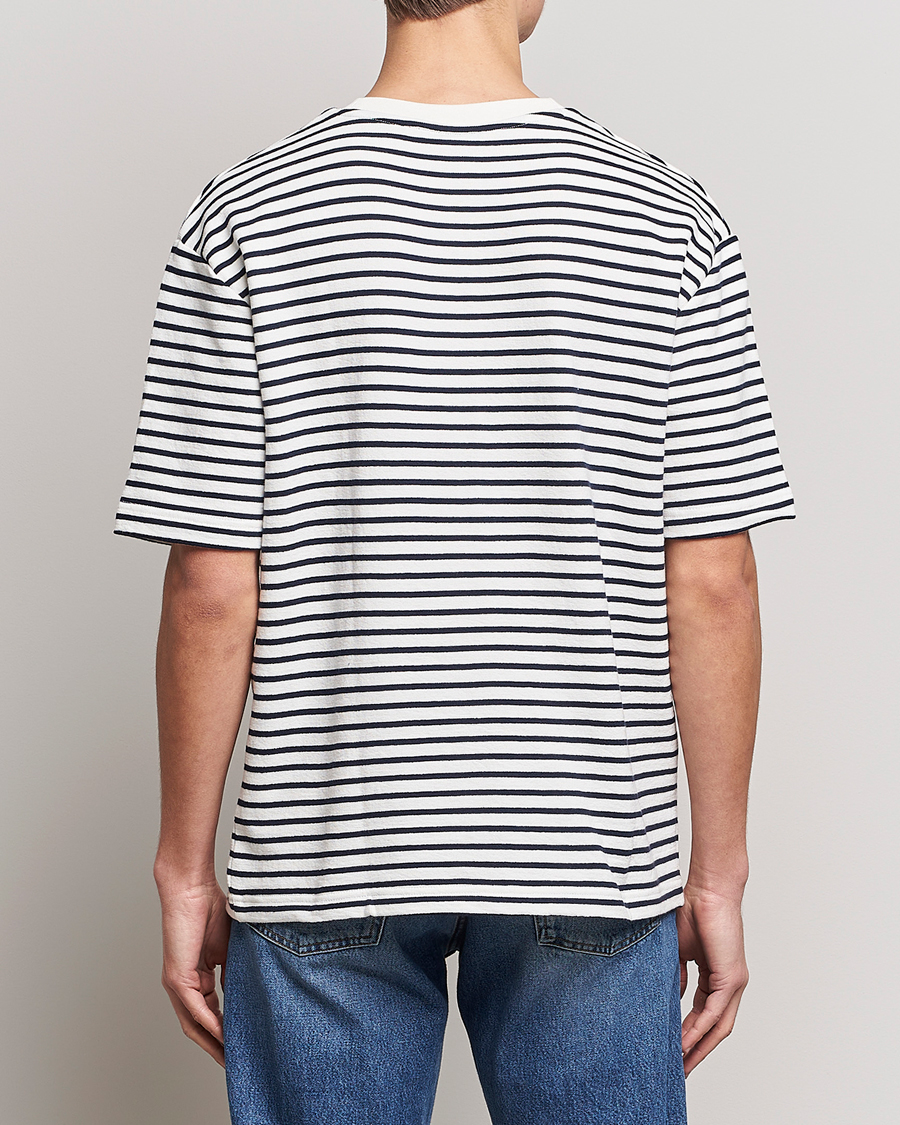 Men | T-Shirts | GANT | Stripe Heavy Tee Eavning Blue