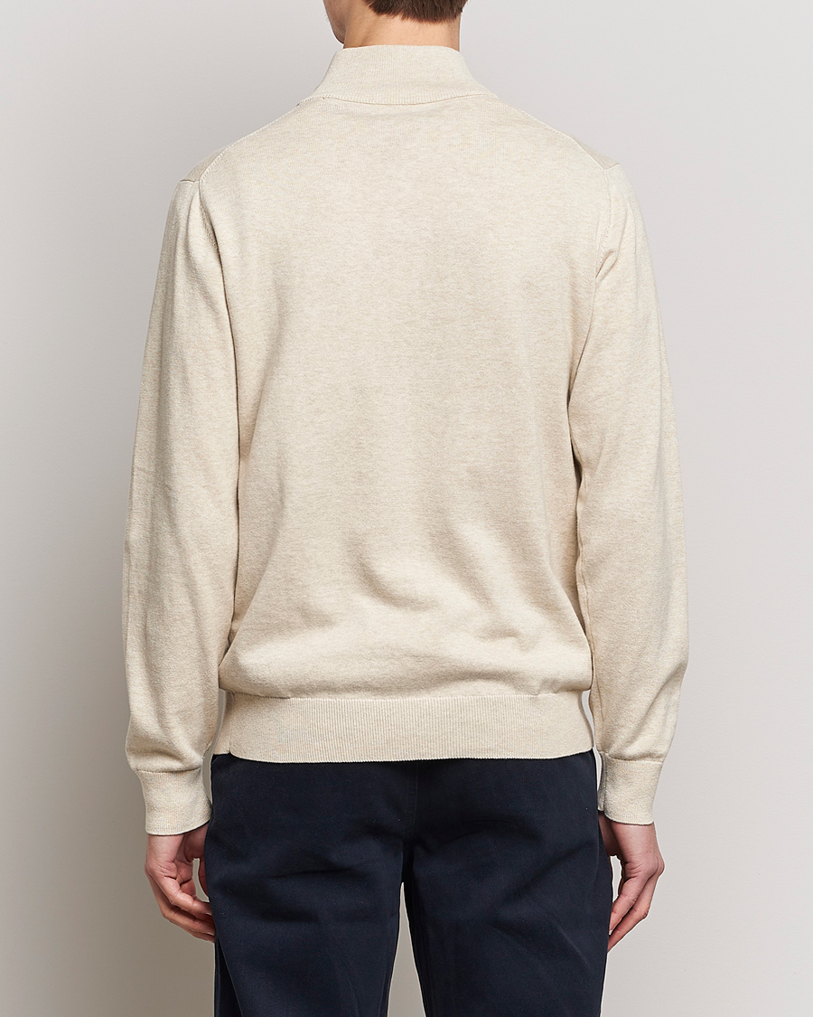 Men | Sweaters & Knitwear | GANT | Classic Cotton Half Zip Ocra Melange
