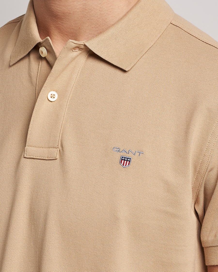 Men | Polo Shirts | GANT | Original Pique Short Sleeve Rugger Hazelwood Beige