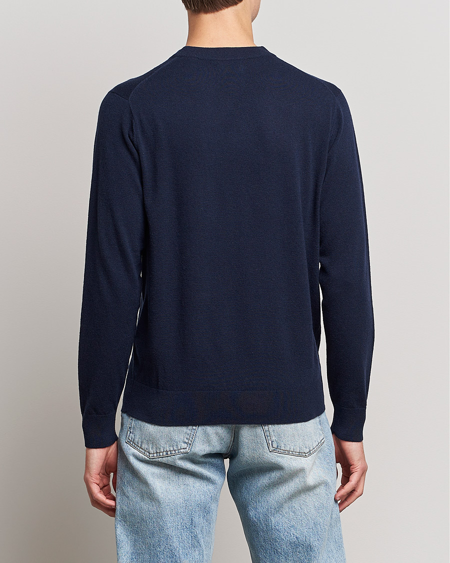 Men | Sweaters & Knitwear | GANT | Banner Shield Lambswool Crew Neck Eavning Blue