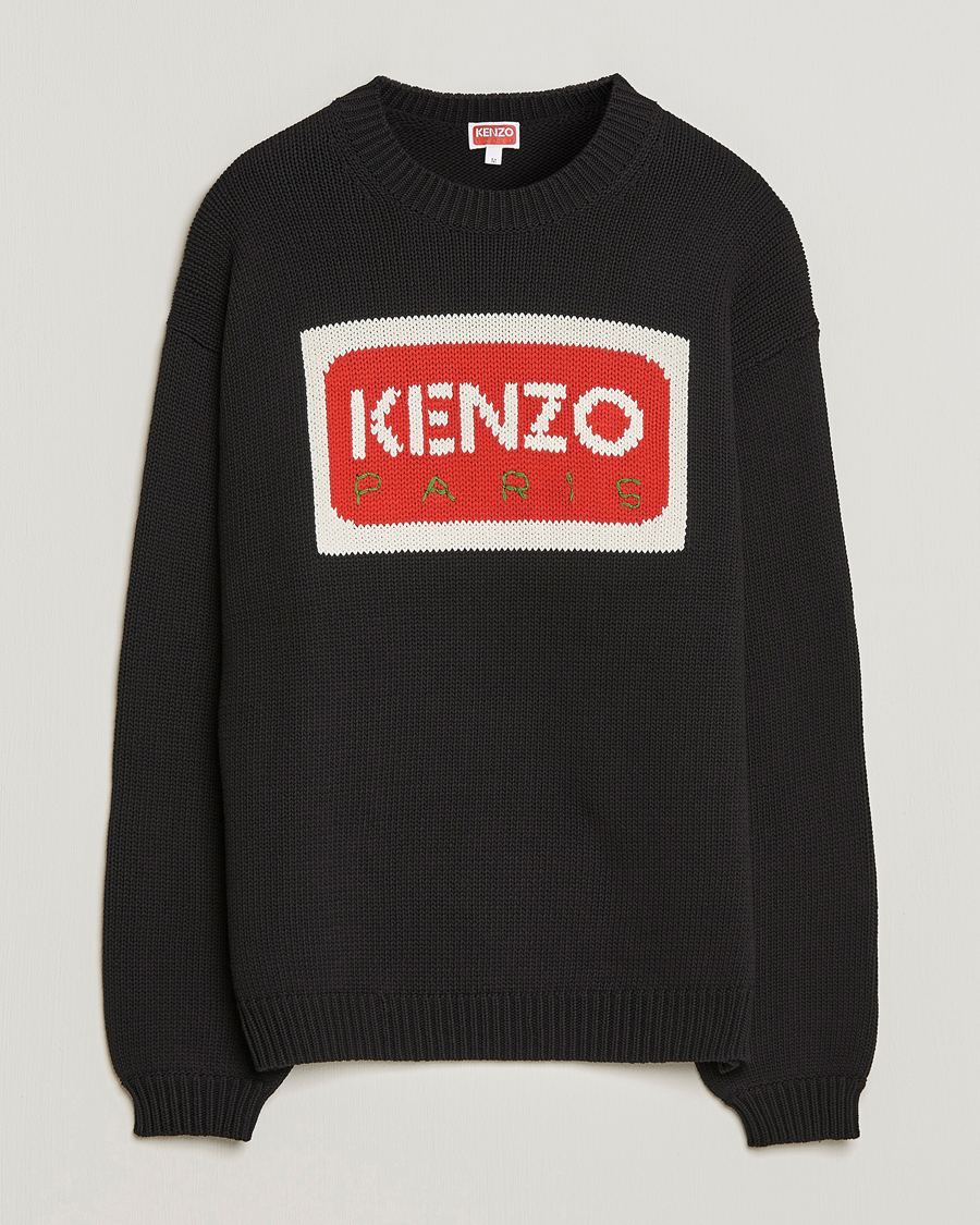 Men | Sweaters & Knitwear | KENZO | Paris Logo Jumper Black