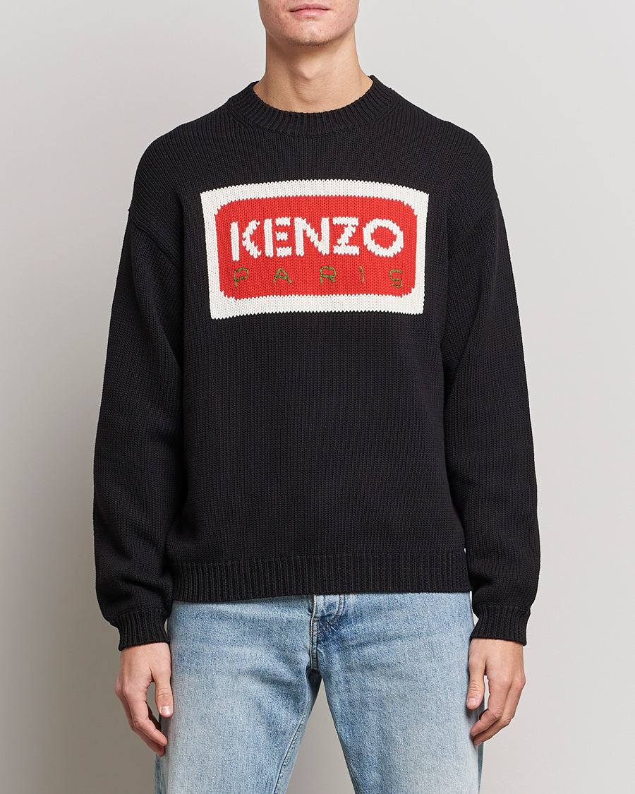 Men | Sweaters & Knitwear | KENZO | Paris Logo Jumper Black