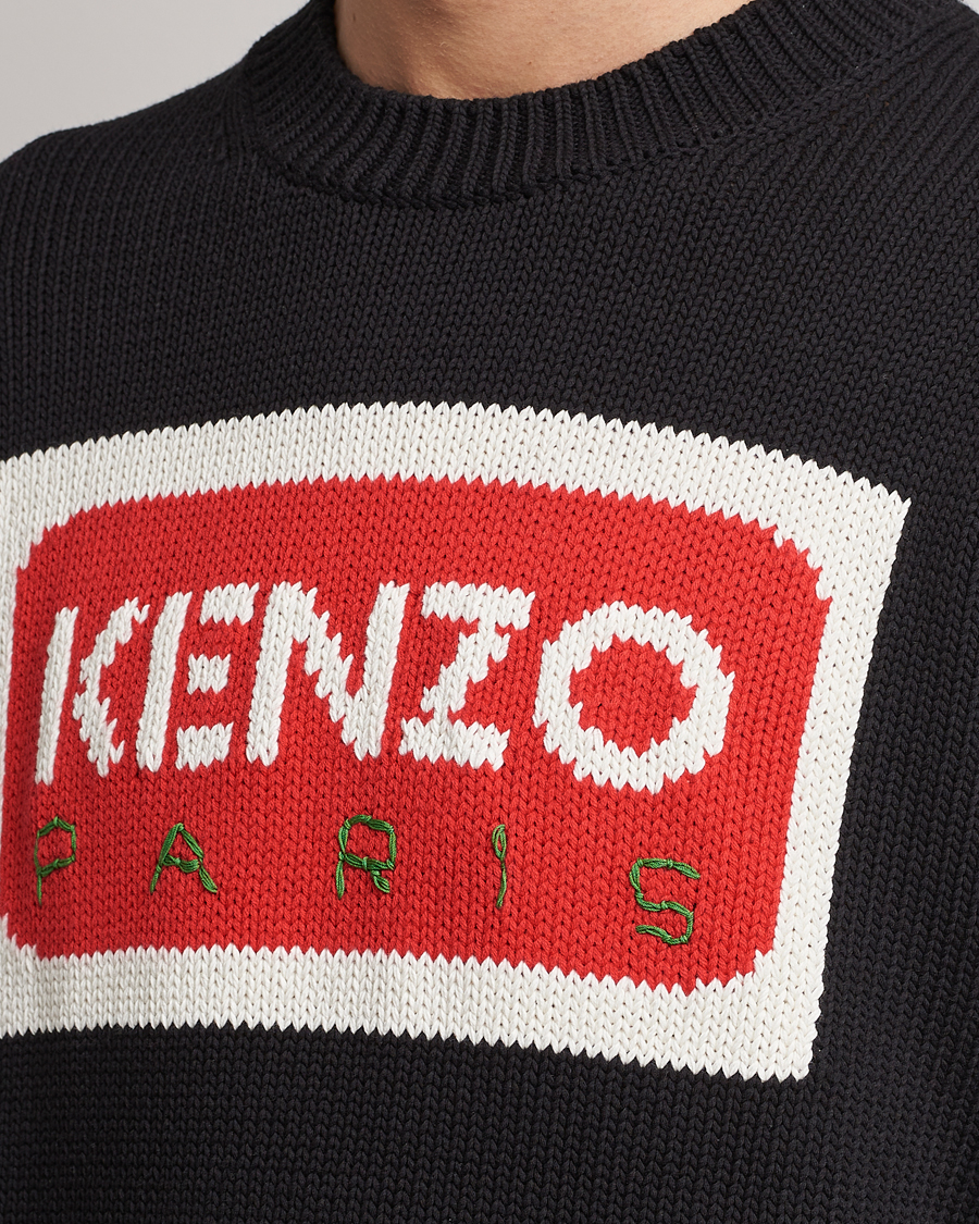 Men | Sweaters & Knitwear | KENZO | Paris Logo Jumper Black