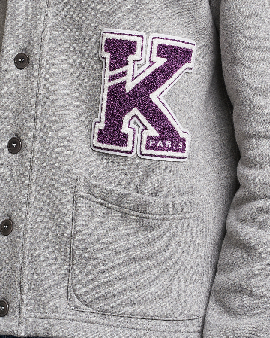 Men | Sweaters & Knitwear | KENZO | College Varsity Cardigan Pearl Grey